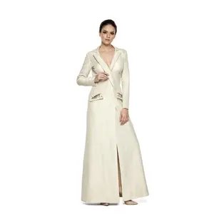 New Clothing Luxury Women Long Blazer with Embroidery On Pockets for Women Available at Affordable Price from Indian Supplier