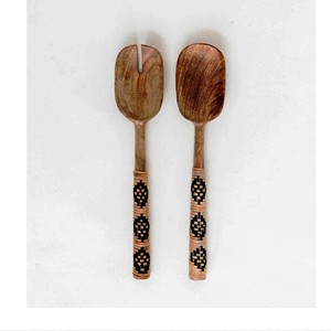 Nouvel ensemble d'accessoires pour salade en bois d'acacia, écologique, compatible lave-vaisselle, ustensiles de cuisine, fabriqué en Inde - Product Image 5