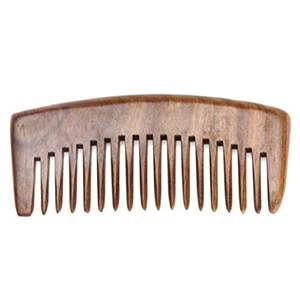 Peine de pelo con mango de madera hecho a mano sostenible para uso en salón de India Peine de madera al por mayor para uso comercial a la venta a granel - Product Image 1