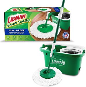 ระบบไม้ถูพื้นแบบหมุน Libman Tornado พร้อมถังและที่บิดผ้า หัวไมโครไฟเบอร์ - Product Image 1