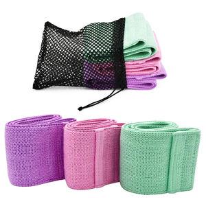 Lot de 3 bandes d'exercice à boucle avec logo personnalisé Bandes de résistance au butin en tissu de gros - Product Image 6