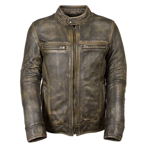 Chaquetas de cuero de moto personalizadas para hombre tela de lona cuello alto de punto frontal estilo de calle transpirable secado rápido oferta de invierno - Product Image 1