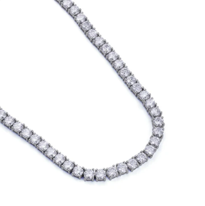 Collar de Plata de Ley 925 con Moissanita VVS de Corte Princesa, Estilo Hip Hop, Cadena Tipo Tenis, Pasa el Test de Diamantes - Product Image 2