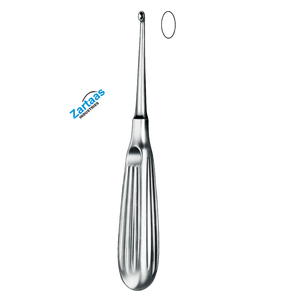 Curette en os Schede en acier inoxydable de haute qualité 17cm, Fig.00 avec fabricant d'instruments chirurgicaux ovales à poignée creuse - Product Image 5