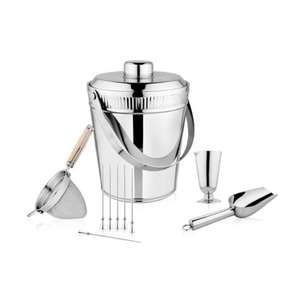 Cubo de hielo moderno de acero inoxidable con exterior pulido dorado, sello hermético y asas convenientes para un fácil transporte - Product Image 6