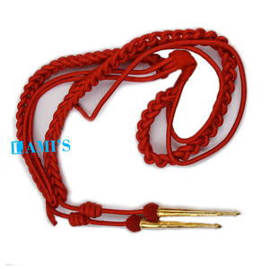 Venta al por mayor Aiguillette negro con punta dorada mejor calidad Aiguillette vestido cordón puntas para uniformes - Product Image 2