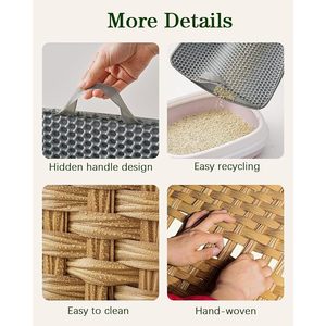 Rumah kucing rotan besar, penutup furnitur alami pola hewan polos dengan kait tikar untuk ruang tamu - Product Image 2