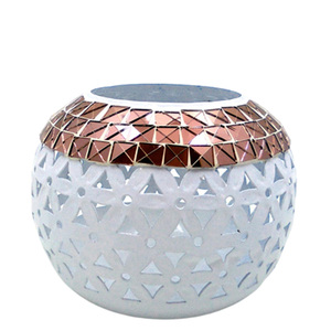 Juego más vendido de 3 portavelas votivas de Metal de cobre con tarro de vela antiguo verde para decoración para sala de estar hecha a mano - Product Image 6