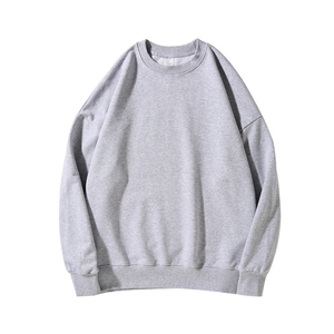 เสื้อสเวตเตอร์ปักโอเวอร์ไซส์ที่ใส่ได้ทั้งชายและหญิงผ้าคอตตอน100% คอกลมสีพื้นสำหรับฤดูหนาว - Product Image 2