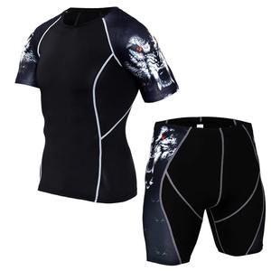 Camiseta y Pantalones Cortos de Rashguard para MMA y Muay Thai, Estampado por Sublimación, Transpirable, Elástico, Compresión, Spandex/Nailon, Fitness, Gimnasio - Product Image 2