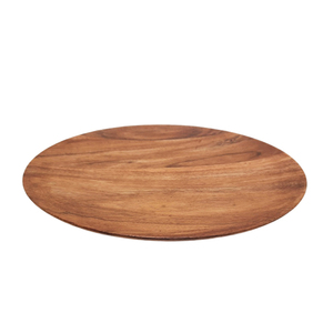 Plato redondo de madera de acacia Juego de 2 Platos y platos de color natural para cocina y mesa para servir a granel - Product Image 5