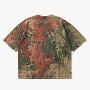 T-shirts Oversize Homme en Coton Épais Délavé à l'Acide, Coupe Ample Épaules Tombantes, Style Streetwear Décontracté avec Motifs, Vente en Gros - Product Image 2
