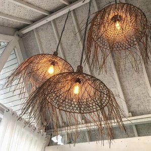 Mây Dệt Wicker Chụp Đèn Thủ Công Mỹ Nghệ Treo Đèn Chùm Mặt Dây Chuyền Ánh Sáng Đèn Màu Bao Gồm Cho Trang Trí Nội Thất Tự Nhiên Vòng - Product Image 4
