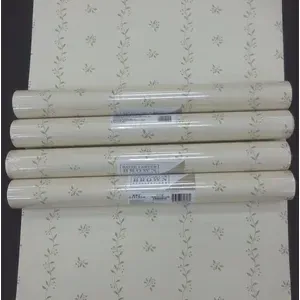 Rouleau de papier peint traînant de style campagnard bleuets et feuilles vertes Lot de 4 RLS (# CB089613) - Product Image 1