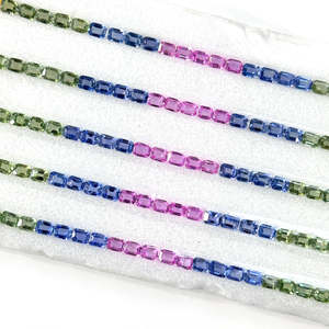 พลอยไพลินธรรมชาติหลากสีรุ้ง ขนาด 3 มม. 4 มม. 5 มม. 7 มม. ทรงแปดเหลี่ยมเจียระไน  ขนาดมาตรฐาน  ผู้ผลิตโดยตรง - Product Image 5