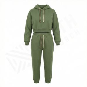 Ensemble de survêtement décontracté personnalisé 100% coton mi-lourd vintage pour femmes, sweat-shirt à capuche intégral et pantalon de jogging, athlétique, gym, fitness - Product Image 1