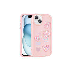 Funda Trasera de TPU Suave Aislante y Antihuellas de Alta Calidad con Diseño de Dibujos Animados para iPhone 15 Plus - Diseño Brillante en Relieve - Product Image 1