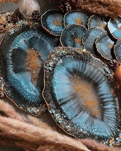 Plateau de service en résine époxy durable, fait à la main, essentiel de cuisine pour la maison, le restaurant, l'hôtel et la décoration. - Product Image 3