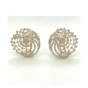 Boucles d'oreilles en or jaune 14 carats avec diamant naturel Vente en gros Bijoux fins tendance Boucles d'oreilles design de luxe pour femmes Vente en gros Usine - Product Image 6