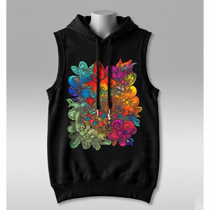 Women Graphic Print Sleeveless Hoodie Loose Fit <b>Gym</b> Running Sleeveless Tops Custom Skull Sublimation Sleeveless Hoodie <b>Ladies</b> - Product Image 5