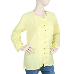 เสื้อแขนยาวสไตล์ตะวันตกสำหรับผู้หญิง - สีเหลือง - Product Image 4