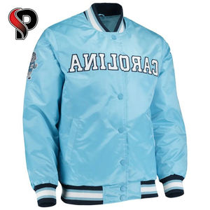 Blousons aviateur Varsity en satin avec tissu en toile de décoration brodée - Product Image 5