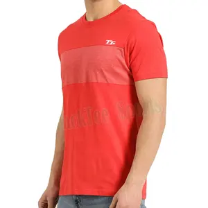 T-Shirt a mezza manica da uomo Casual di alta qualità con marchio di colore rosso di alta qualità in vendita