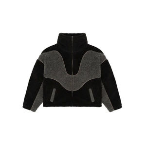 Custom Zipper Stand Collar Heavyweight <b>Warm</b> Winter Sherpa Unisex <b>Fleece</b> <b>Jacket</b> for Men Women - Product Image 1