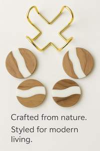 Posavasos Decorativo de Madera y Resina de Alta Calidad, Estilo Bohemio, Ecológico, Hecho a Mano, para Uso Decorativo y Práctico - Product Image 6