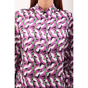 Blusa morada de viscosa con cuello fruncido - Top informal de verano - Product Image 2