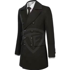 Manteau long pour hommes, tissu de laine, vêtements d'extérieur d'hiver, vêtements de cérémonie, mode décontractée, chaud, personnalisé par l'usine OEM - Product Image 3