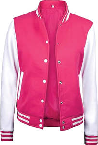 Chaqueta universitaria corta personalizada Letterman en colores para mujeres damas con parches bordados de chenilla personalizados al por mayor - Product Image 5