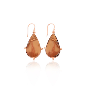 Pendientes de Latón Estilo Bohemio para Mujer, Pendientes Colgantes de Jaspe Malinga, Regalo Elegante para Bodas, Compromisos, Fiestas y Aniversarios - Product Image 1