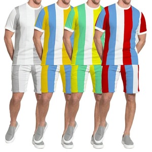 Ensemble T-shirt et Short pour hommes, ensemble d'été, Logo de marque personnalisé, T-shirt et Short, vente en gros - Product Image 2