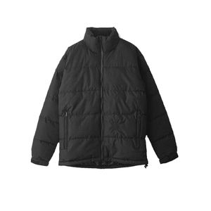 Chaqueta acolchada con cremallera de invierno de tela de burbuja de color sólido - Product Image 5