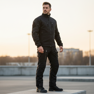 Pantalon cargo imperméable pour homme, avec fermeture éclair sur les cuisses, protection renforcée des genoux, design multi-poches, 100% coton, randonnée en plein air - Product Image 5