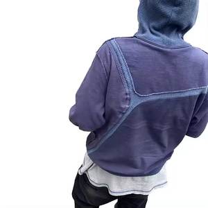 Sweats à capuche sérigraphiés pour hommes OEM Boxy Heavyweight Washed Sun Faded Street Wear - Product Image 3