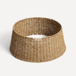 Décoration écologique de l'arbre de Noël 2022 jupe d'arbre en jonc de mer en rotin naturel faite à la main collier d'arbre rond - Product Image 1