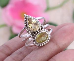 925 Solid Sterling Silver Rhodium Plated Handmade <b>Spinner</b> <b>Ring</b> with Natural Citrine Gemstone Prong Setting Best Design Jewelry - Product Image 4