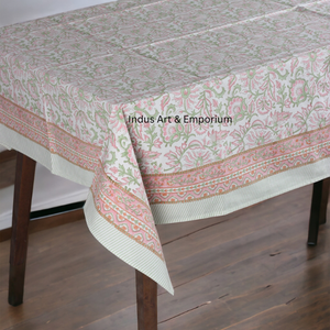 Nappe en coton imprimée à la main, motif floral, qualité supérieure, écologique, fabriquée en Inde, avec options personnalisables - Product Image 6