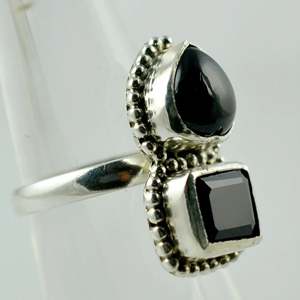 925 Sterling Silver <b>Boho</b> July Birthstone <b>Ring</b> Handmade with Black Onyx Inlay Perfect Gift for Her Birthday or Anniversary - Product Image 5
