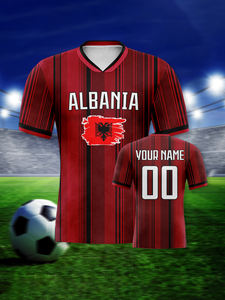 Maillot de football de l'équipe nationale albanaise personnalisé uniforme de football personnalisé avec numéro de nom Logo avant pour les femmes hommes formation - Product Image 4
