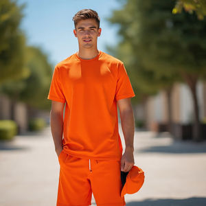 ชุดเสื้อยืดกางเกงขาสั้นสองชิ้นสำหรับผู้ชายชุดเสื้อยืดกางเกงขาสั้นน้ำหนักเบาลำลองสำหรับฤดูร้อน - Product Image 3