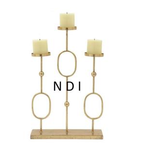 เชิงเทียนโลหะสีทองตกแต่งบนโต๊ะอาหารสำหรับร้านอาหารในบ้านออกแบบได้ตามต้องการรูปทรงที่กำหนดเอง - Product Image 1
