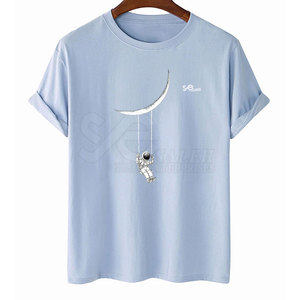 Camiseta de tela cómoda hecha en Pakistán de alta calidad para hombre, camiseta informal de estilo personalizado de Color sólido liso para hombre, camiseta a granel al por mayor DTF - Product Image 5