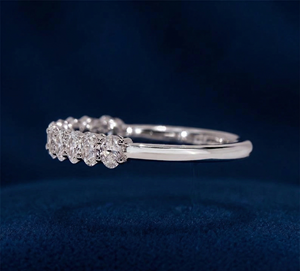 14K Gold Elegant Lab Grown Diamond Wedding Engagement <b>Ring</b> 0.58CT Oval Brilliant Rhodium Plated VVS1-VVS2 Clarity - Product Image 2