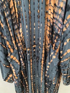 Kimono de manga larga bohemio con cinturón para mujer, Kimono sexy elegante de talla grande de rayón teñido anudado de diseñador, novedad de 2022 - Product Image 6