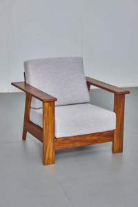 Fauteuil de salon simple à structure en bois de teck moderne et confortable de l'ensemble de canapé canapé de meubles pour le salon - Product Image 2