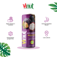Boisson au jus de mangoustan, canette en aluminium 320 ml, marque VINUT, vente en gros, fabricant vietnamien, boisson aux fruits tropicaux, approvisionnement en vrac