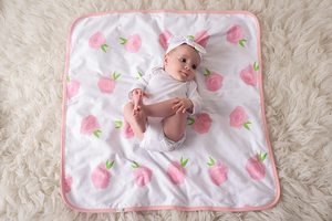 Bé tắm quà tặng sơ sinh nhận được chăn quấn quấn với Bowknot Headband Muslin bé căng ra mềm mại Swaddle chăn đặt - Product Image 2